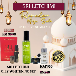 Ramadan Mega Sale | Whitening Set For Oily Skin | FREE TRIAL PACK FOUNDATION | Golden Shine | Sri Letchimi